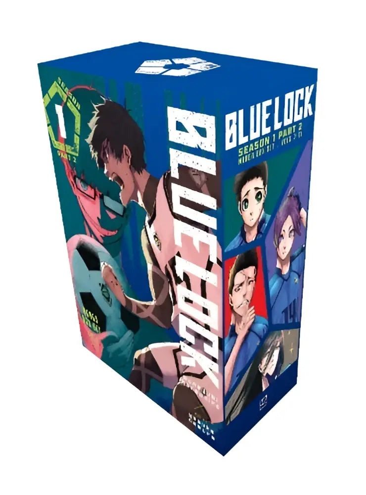 Blue lock season 1 part 2 manga box set met levendige personagekunst op blauw en teal manga box verpakking