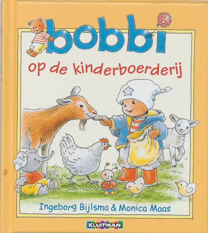 De kleurrijke cover van het kinderboek bobbi op de kinderboerderij van ingeborg bijlsma en monica maas binnen peuterboeken