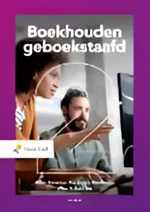 De cover van het nederlandse boekhouden geboekstaafd 2 leerboek door derk jan heslinga in blauw en wit
