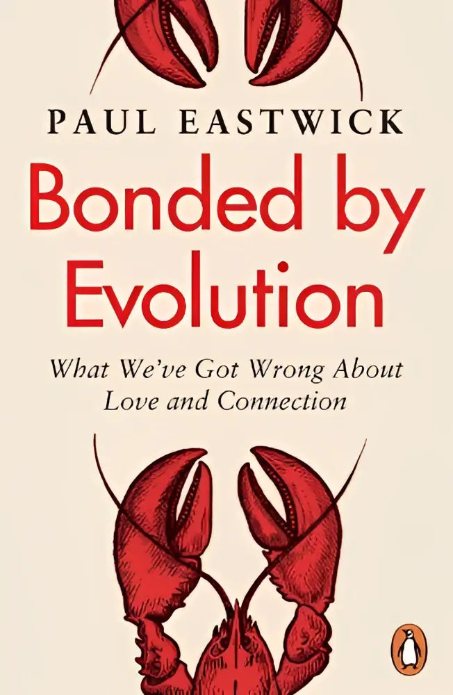 Illustratie van een roodkleurige kreeft op de boekcover bonded by evolution door paul eastwick uitgegeven door cornerstone press
