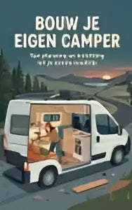Witte bestelwagen omgebouwd tot volledig gemeubileerde camper voor planning inrichting en eerste roadtrip