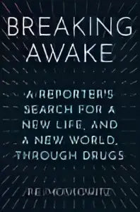 Donkere achtergrond met witte tekst breaking awake voor een new reporters search for new life en a new world productpagina