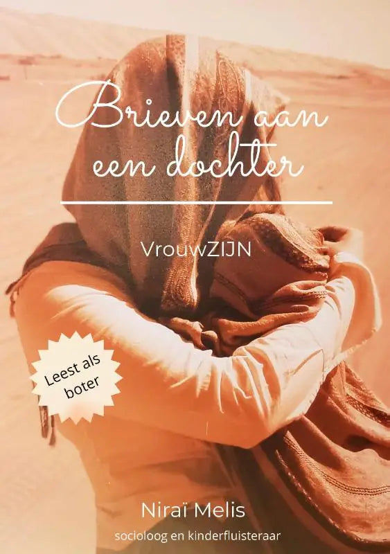 De omslag van het boek brieven aan een dochter door nirai melis met een vrouw in een oranjebruine hoofddoek