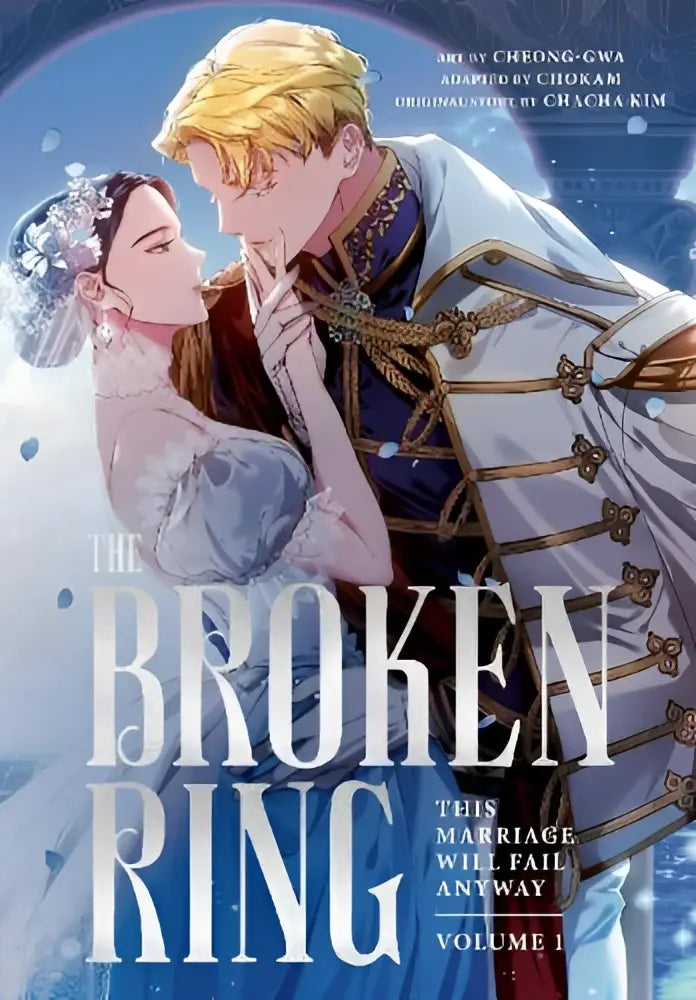 The broken ring volume 1 manga cover shows a couple in ornate wedding attire on a soft blue and white background