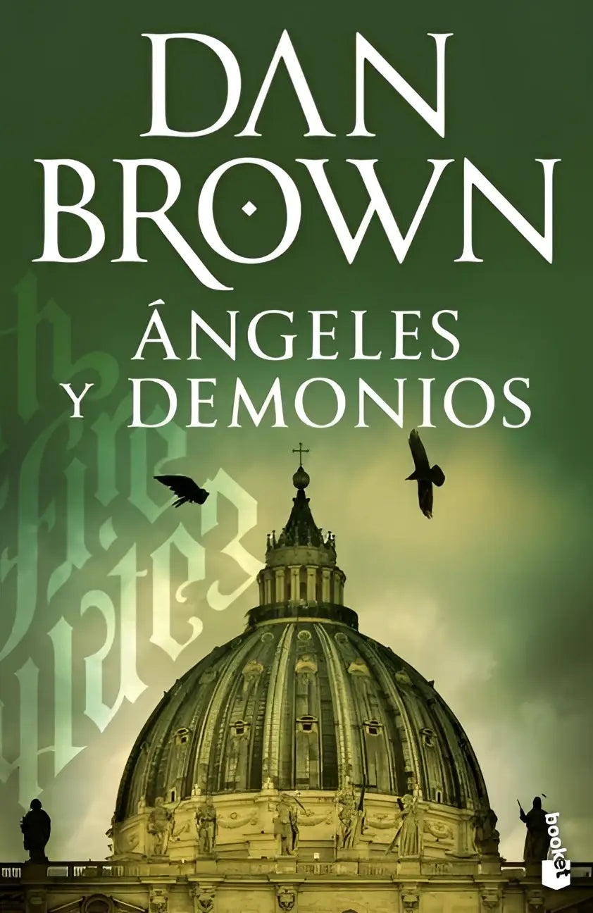 De boekcover van Ángeles y demonios door dan brown toont een prominente afbeelding van st in het boek angels and demons