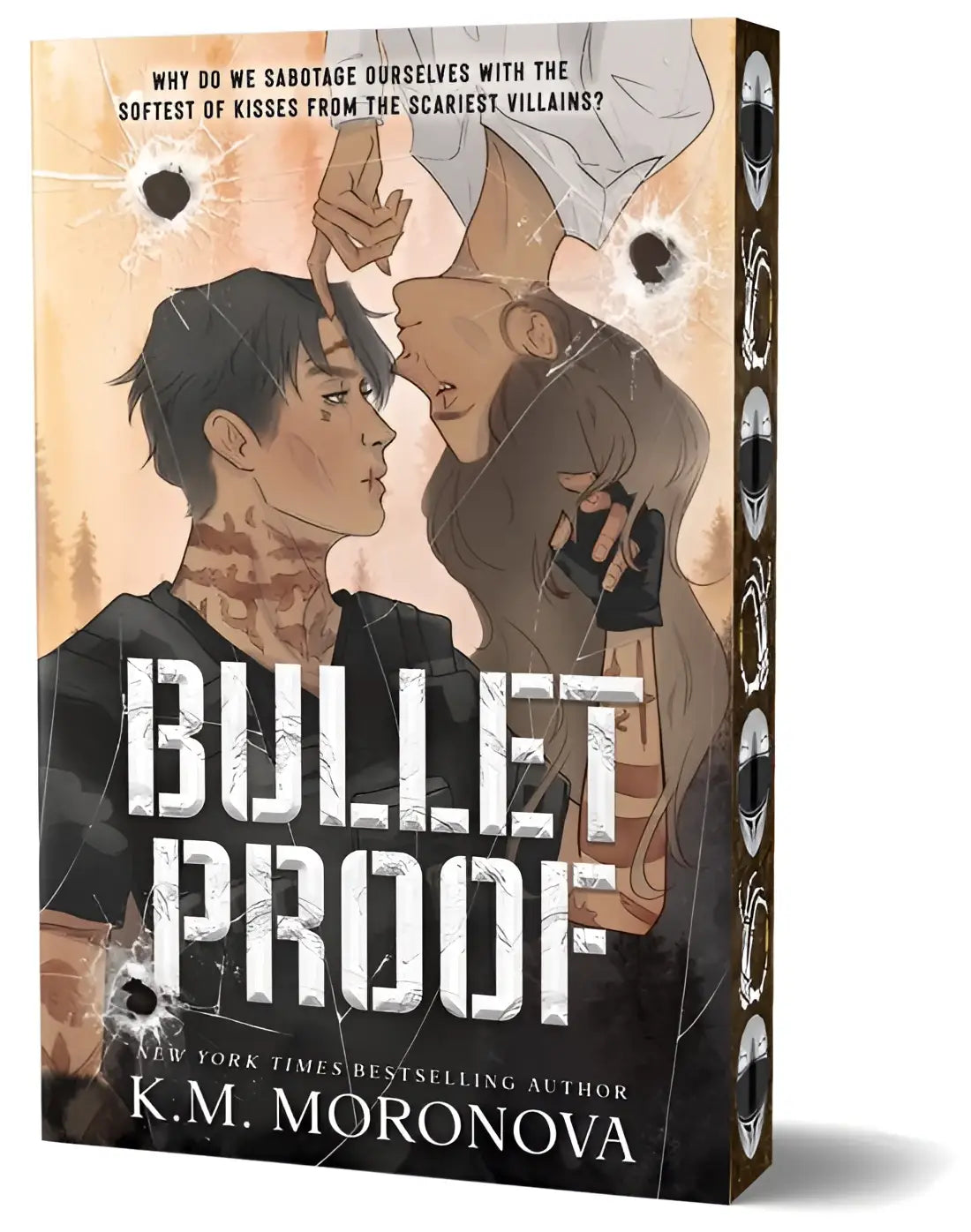 Cover van bullet proof paperback door k.m. voor enemies to lovers lovers military romance dark forces world