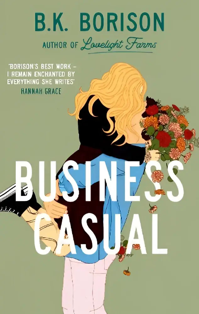 De boekomslag van business casual door b.k. toont charlie milford in een stijlvol ontwerp voor opposites attract fans