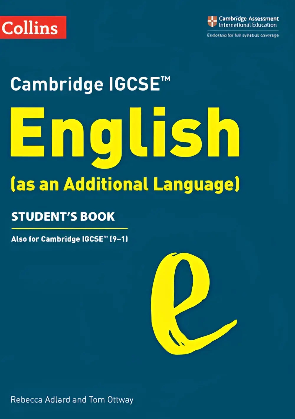 Cambridge igcse english as an additional language students book met een diepgroene kaft en een felgele titel
