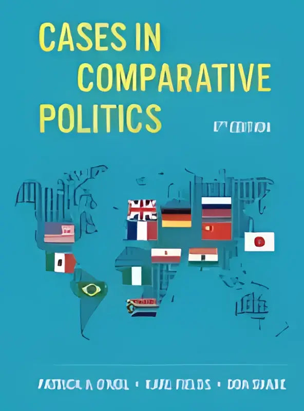 Case in comparative politics boekcover met wereldkaart en nationale vlaggen door patrick k voor vergelijkende politiek