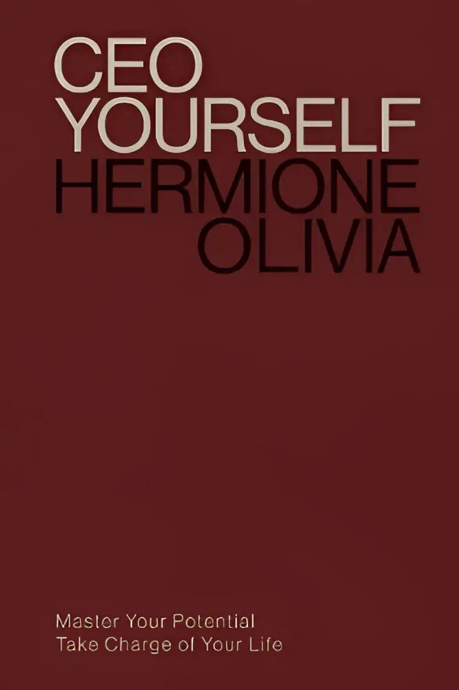 Een minimalistische rode boekomslag van ceo yourself met zwarte tekst en de auteur hermione olivia bij ebury edge