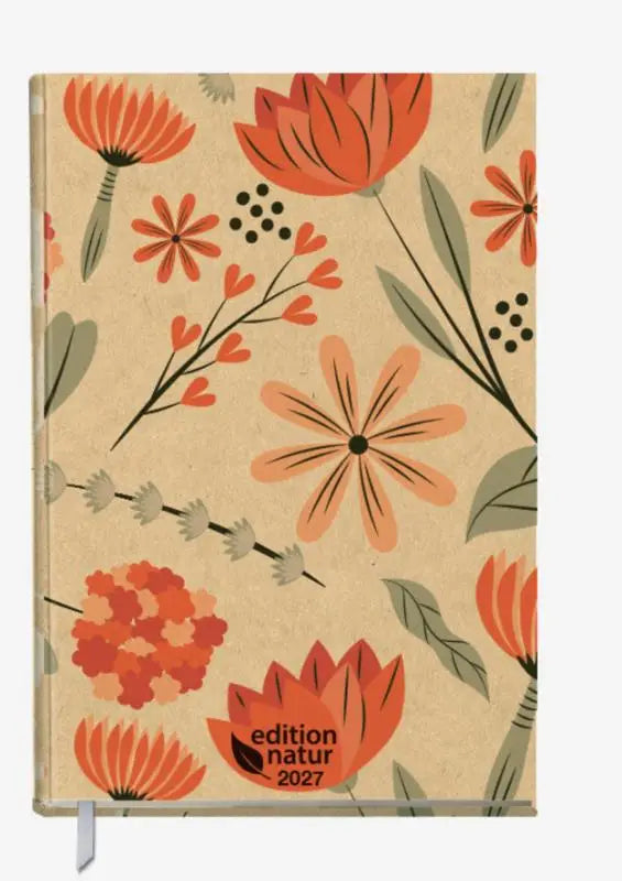 Chef-Timer Edition Natur Floral Symphony 2027 - Terminplaner mit Tageskalendarium. Din A5 Terminkalender 1 Tag 1 Seite. Extra Platz für Notizen.