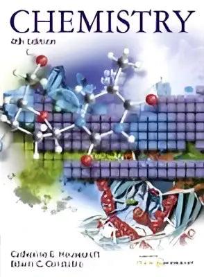 De omslag van het 8e editie leerboek chemistry door catherine e. met een blauwgroene achtergrond