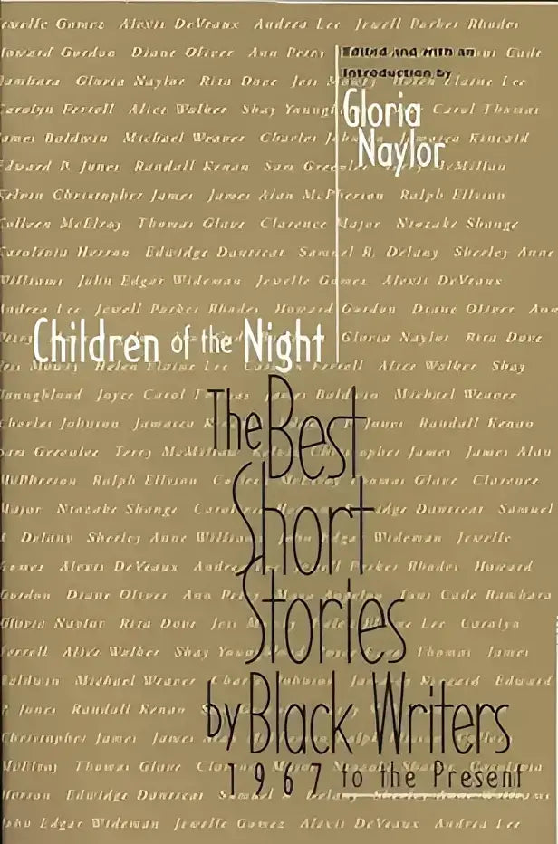 De boekomslag toont children of the night de beste korte verhalen van zwarte schrijvers in zwarte letters op beige achtergrond