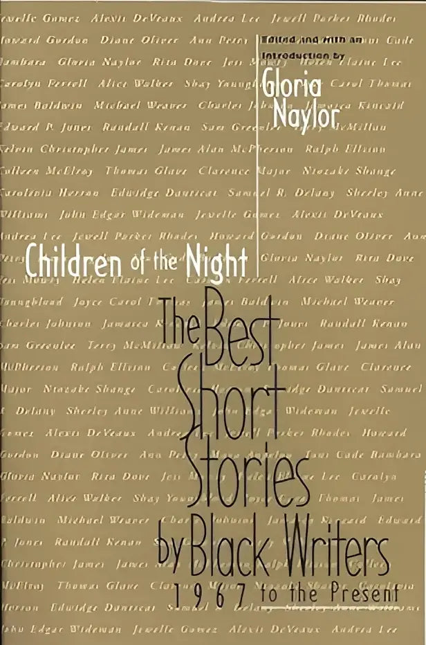 De boekomslag toont children of the night de beste korte verhalen van zwarte schrijvers in zwarte letters op beige achtergrond