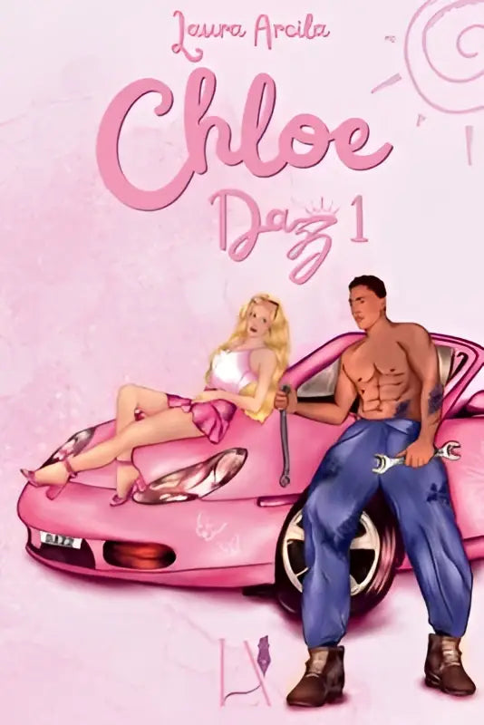 Roze saga dazz cabriolet met chromen accenten en glanzende afwerking model chloe in productfoto