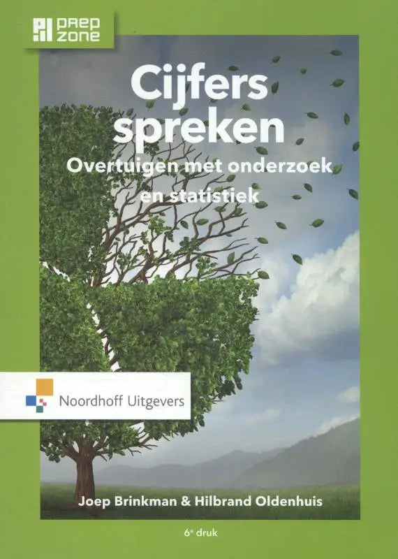 Groen bedekt boek cijfers spreken met illustratie van een boom door hilbrand oldenhuis en joep brinkman