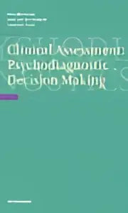 De achterzijde van het teal-kleurige clinical assessment papier van cilia witteman en laurence claes toont klinische beoordelingscategorieën in witte tekst