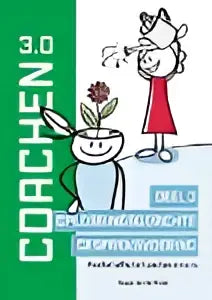 Een cartoonstijl afbeelding van twee personages in rood en blauw voor het product coachen 3.0 door vrije uitgevers