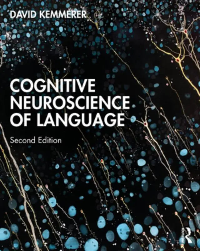 Boekcover black cognitive neuroscience of language tweede editie david kemmerer met blauw en goud neural design