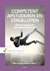 De boekcover competent afstuderen en stagelopen toont zwarte tekst op beige achtergrond met auteurs jimme keizer en piet kempen