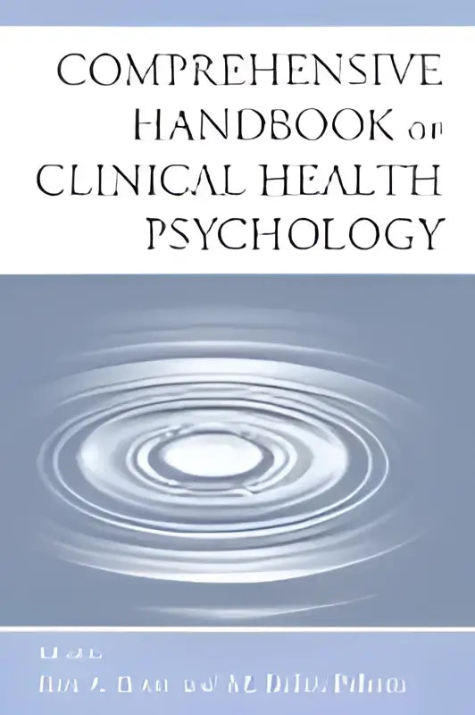 De omslag van de Comprehensive handbook of clinical health psychology toont minimalistische blauwe concentrische cirkels op een lichte achtergrond
