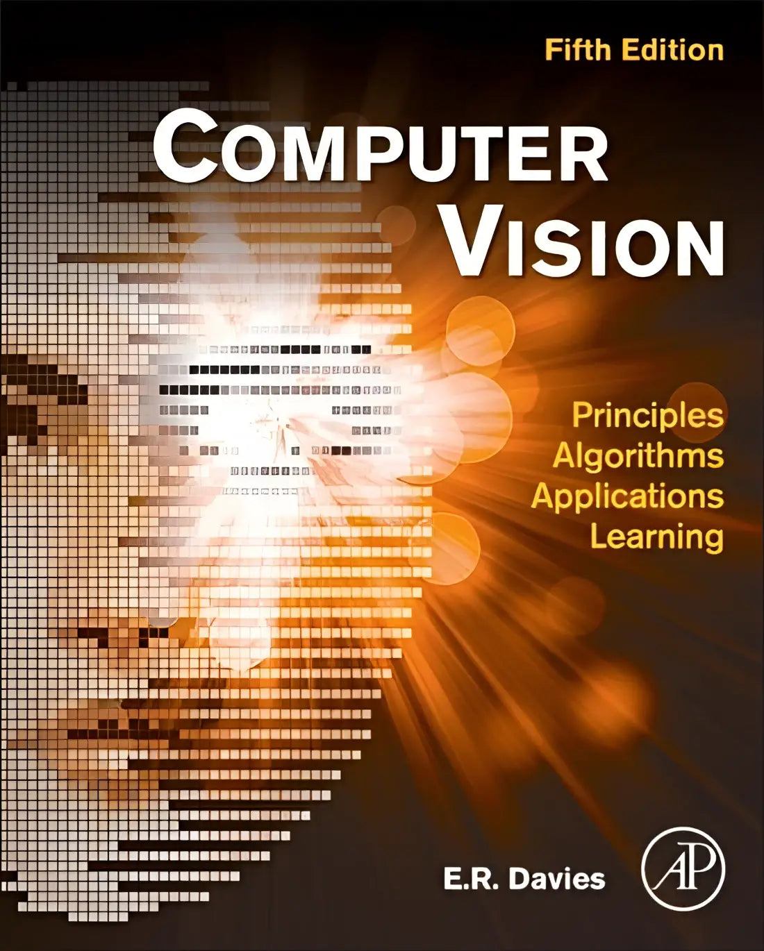 Fifth edition computer vision textbook by e.r. in blauw met duidelijke cover en educatief doel