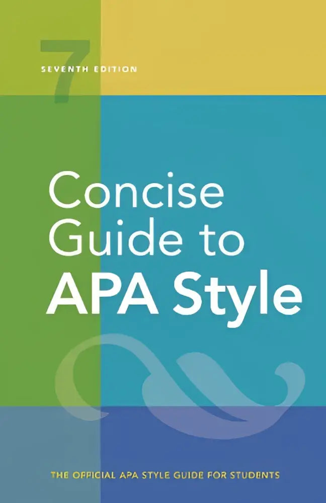 Hardcover boek concise guide to apa style 7th edition met modern geometrisch ontwerp in groen geel blauw en paars