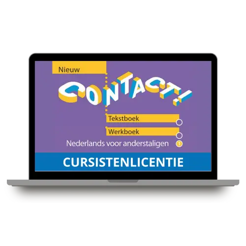 Laptop met Contact Nieuw 1 Cursistenlicentie editie 2025, inclusief tekstboek en werkboek