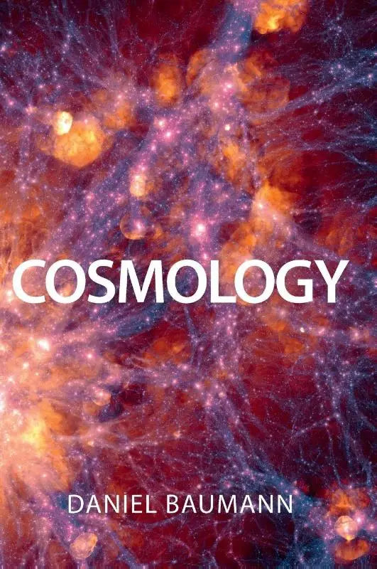 De cover van het boek cosmology van daniel baumann toont lecture notes met een levendige kosmische achtergrond