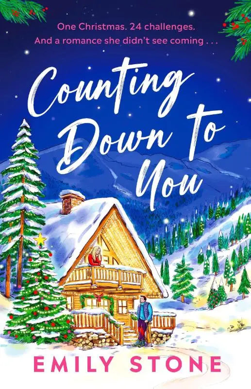 A cozy snow-covered wooden cabin with festive decorations for counting down to you uplifting and utterly novel 2026