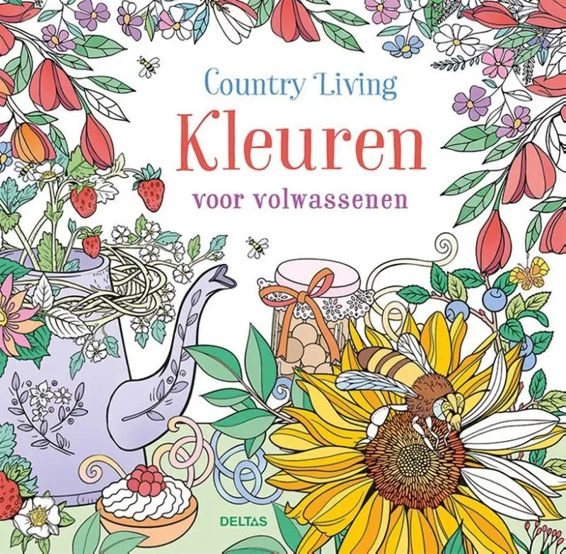 Lavenderkleurige theepot met gedetailleerde bloemmotieven en decoratieve handgreep bij country living deltas chantecler