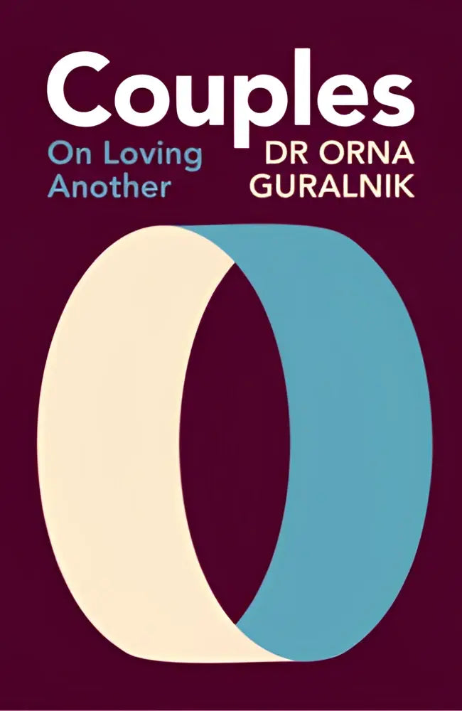 The couples book by orna guralnik features minimalist cream and teal rings on a deep maroon bodley head vintage publishing cover