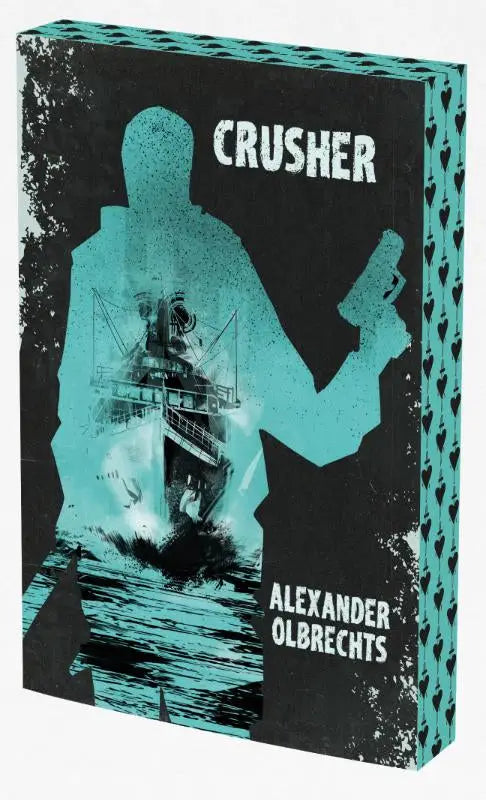 Teal en zwart graphic novel boxset crusher van alexander olbrechts uitgeverij fodi voor liefhebbers van stripverhalen