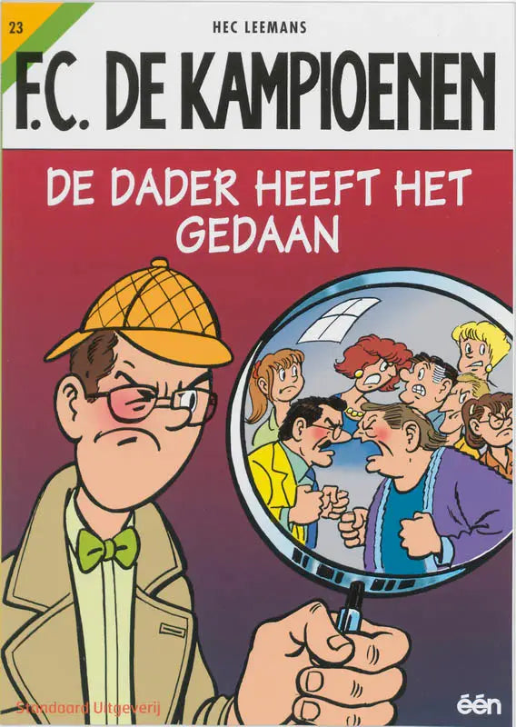 De cover van de comic strips algemeen f.c. in de dader heeft het gedaan van hec leemans