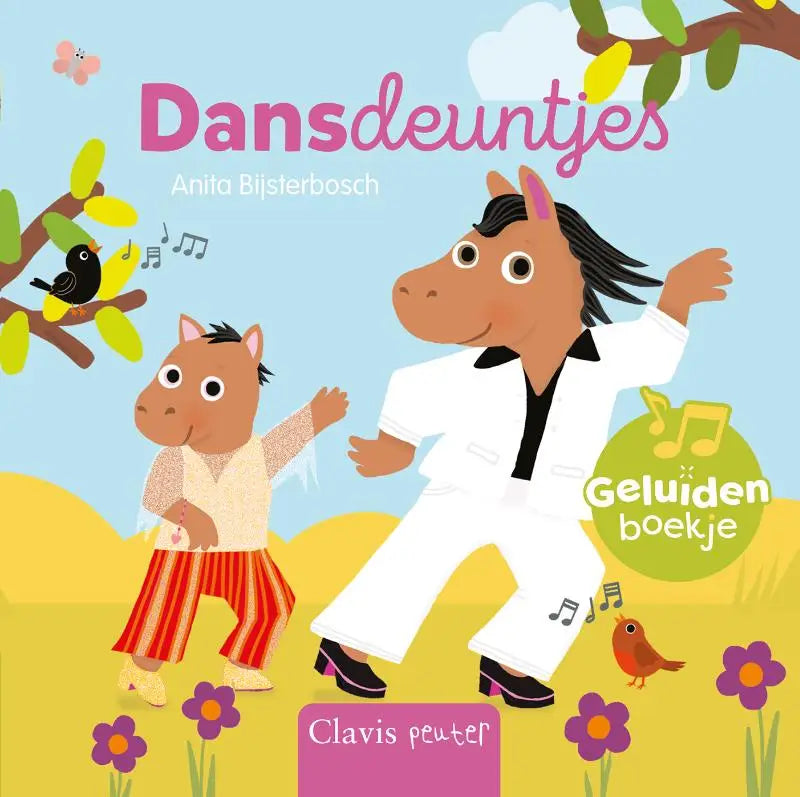Een charmant kinderenboekje dansdeuntjes met twee dansende paarden in een zonnige weide voor jonge lezers