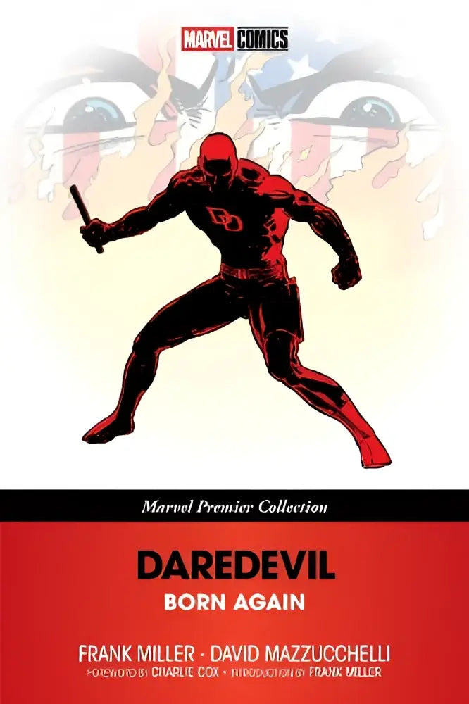 Cover van daredevil born again marvel premier collection met rode en zwarte superhero in dynamische pose
