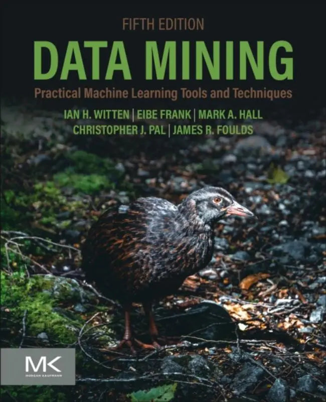 De vijfde editie van het boek data mining door ian h met praktische machine learning tools en technieken op de omslag