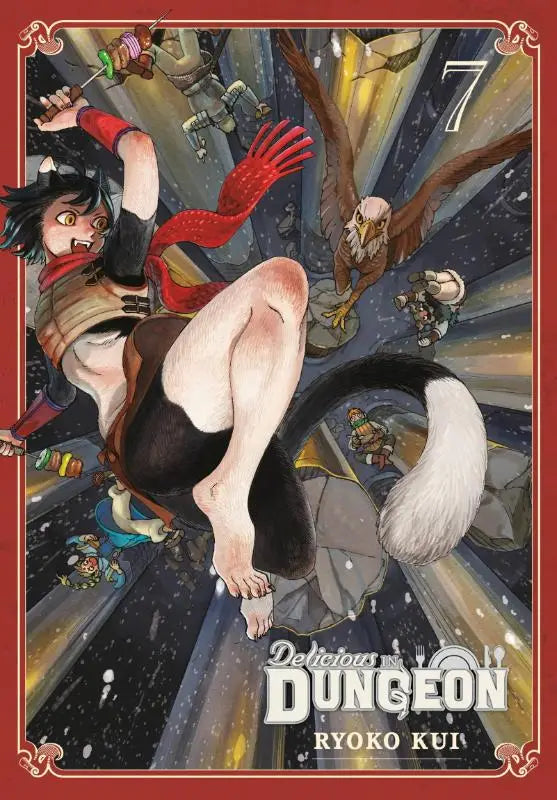 De cover van de zevende volume van delicious in dungeon door ryoko kui met levendige kleuren en gedetailleerd ontwerp