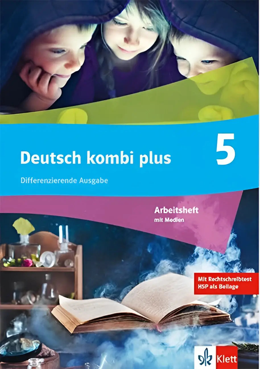 Deutsch kombi plus 5 arbeitsheft für klasse 5 mit kindern und mystischem blauen rauch auf dem cover