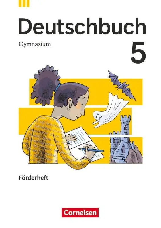 Gele deutschbuch gymnasium werkboek voor alle ausgaben 2026 met cartoon van leerling enspoken voor basisschooljaar 5