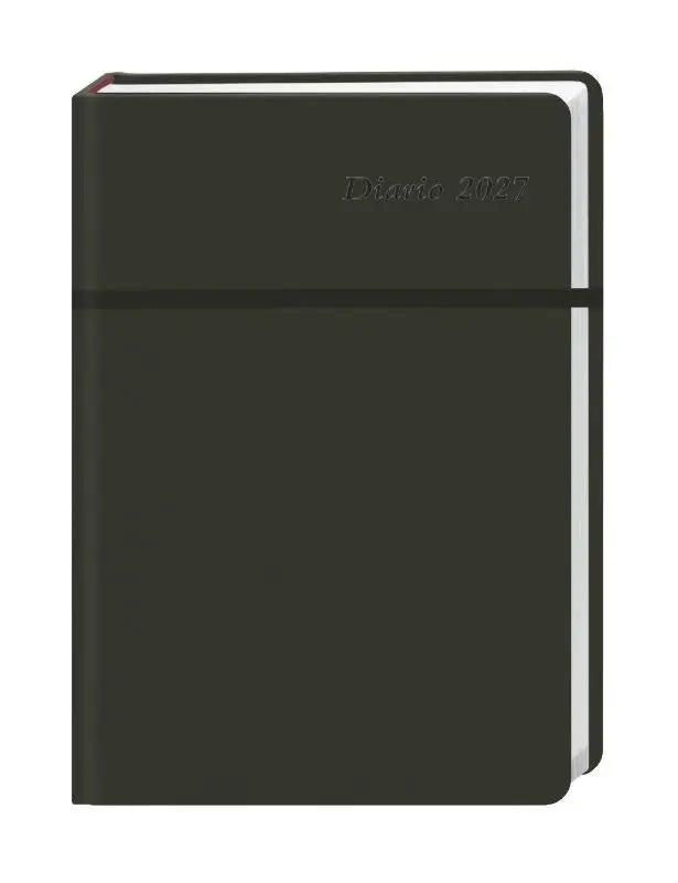 Diario Wochen-Kalenderbuch A6, schwarz 2027 - Schwarzer Terminkalender 2027. Buch-Kalender mit Lesebändchen und Gummiband. Taschenkalender zum Planen von Terminen.