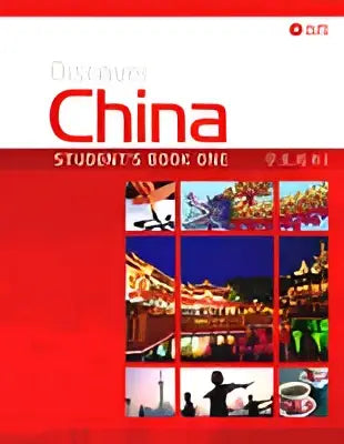 Rode hardcover discover china level 1 student’s book met collage van chinese bezienswaardigheden en culturele scènes