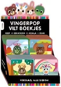 Kleurvolle vingerpop viltboekjes met cartoonfiguren in superlichte vingerpop vilt display kijk voel vind set