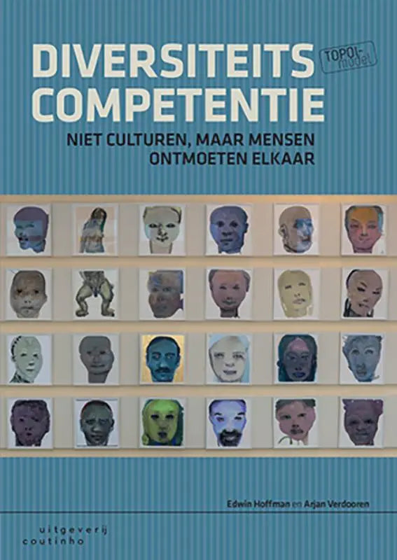 Boekcover Diversiteitscompetentie met blauwe gestreepte achtergrond