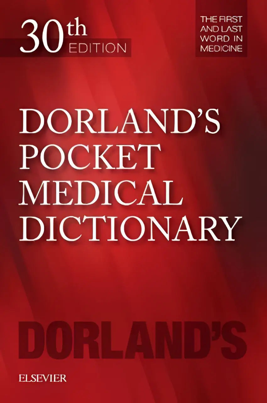 Rode hardcover pocket medical dictionary dorlands pocket medical dictionary 30e editie met witte en donkerrode tekst