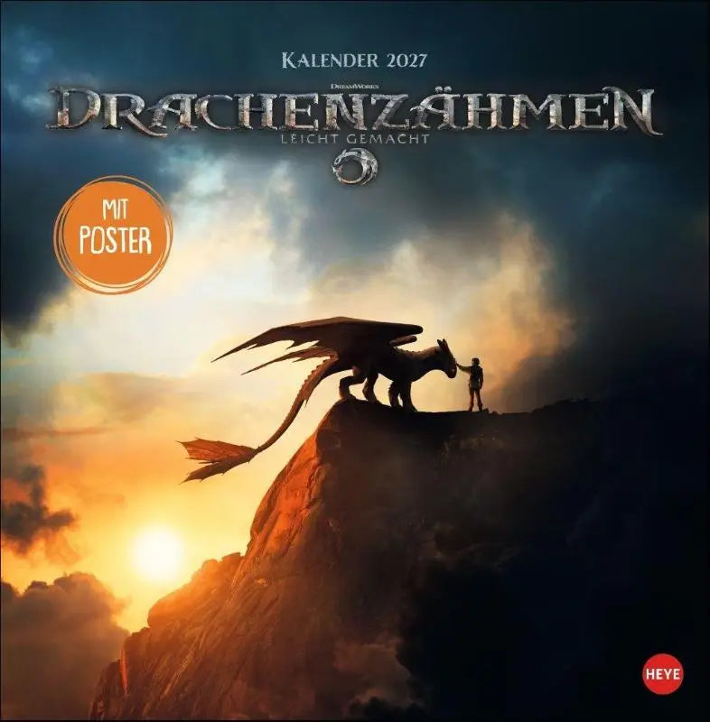 Drachenzähmen Broschurkalender 2027 - Jahres-Wandkalender 2027 mit den Protagonisten der beliebten Filmreihe: Ohnezahn, Hicks & Co. in einem Monatskalender zur Live-Action-Verfilmung