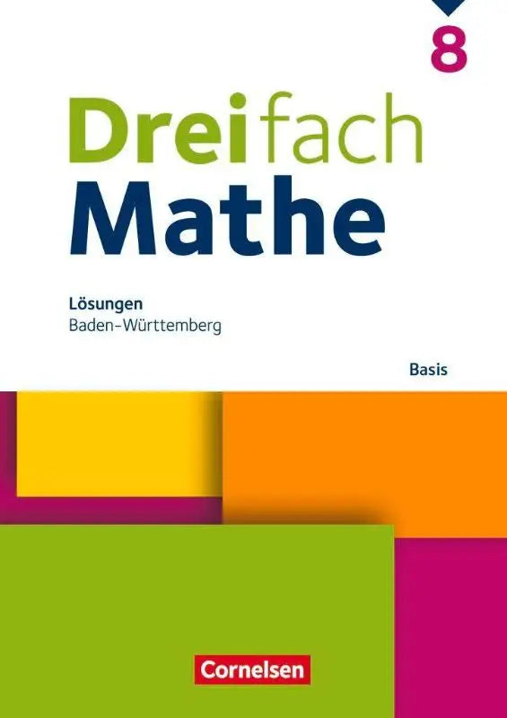 De cover van het dreifach mathe 8 oplossingenboek zum schulbuch voor baden-württemberg door cornelsen