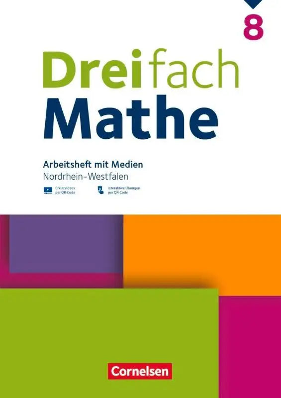De cover van het dreifach mathe 8 werkboek voor nordrhein-westfalen met medien und oplossingen uitgave 2022