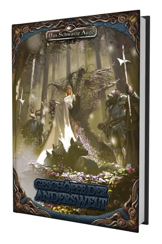 Dsa5 - geschöpfe der anderswelt boek met fantasy cover van vrouw in witte gewaden omringd door wolven en gewapende figuren