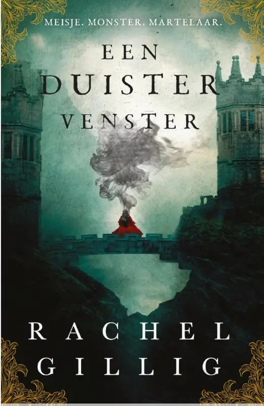 De boekcover van een duister venster door rachel gillig toont een donker kasteel met rook en benadrukt the shepherd king